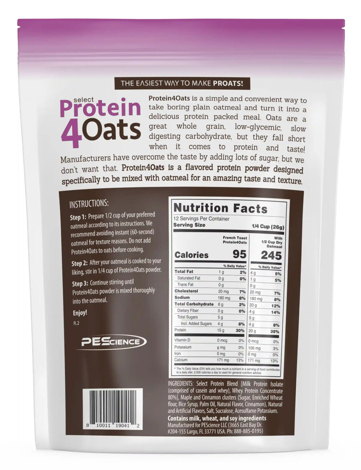Protein4Oats Protein for Oatmeal