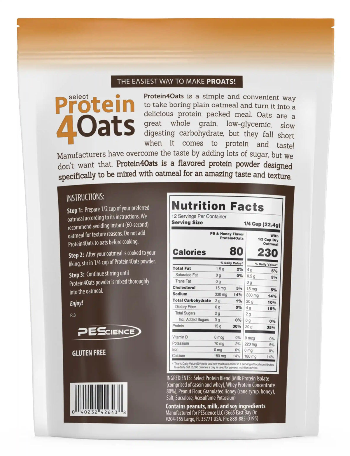 Protein4Oats Protein for Oatmeal